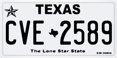 TX license plate CVE2589