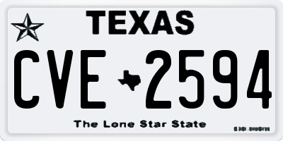 TX license plate CVE2594
