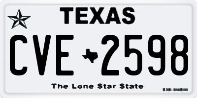 TX license plate CVE2598
