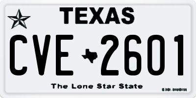 TX license plate CVE2601