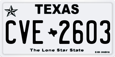 TX license plate CVE2603