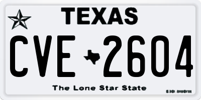 TX license plate CVE2604