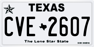 TX license plate CVE2607