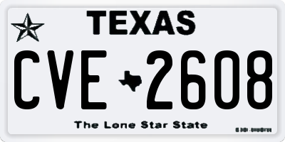 TX license plate CVE2608