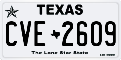 TX license plate CVE2609