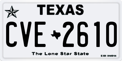 TX license plate CVE2610