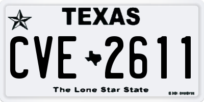 TX license plate CVE2611