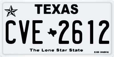 TX license plate CVE2612