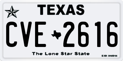 TX license plate CVE2616