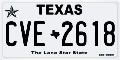 TX license plate CVE2618
