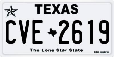 TX license plate CVE2619