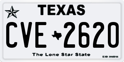 TX license plate CVE2620
