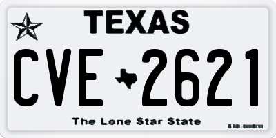 TX license plate CVE2621