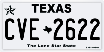 TX license plate CVE2622