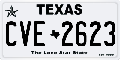 TX license plate CVE2623