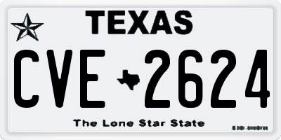 TX license plate CVE2624