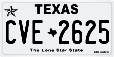 TX license plate CVE2625