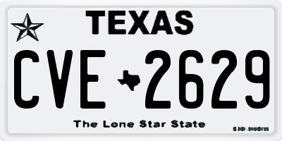 TX license plate CVE2629