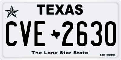 TX license plate CVE2630