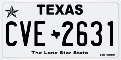 TX license plate CVE2631