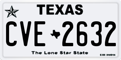 TX license plate CVE2632