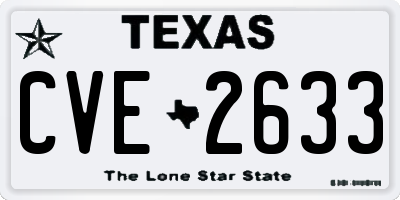 TX license plate CVE2633