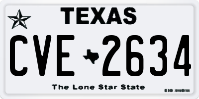 TX license plate CVE2634