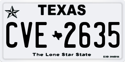 TX license plate CVE2635