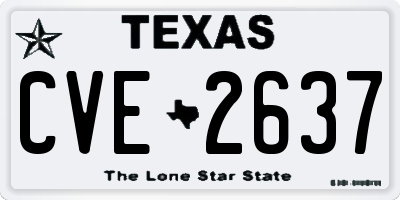 TX license plate CVE2637