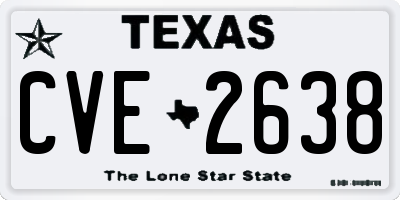 TX license plate CVE2638