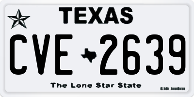 TX license plate CVE2639