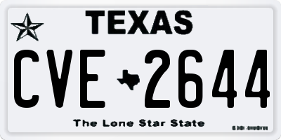 TX license plate CVE2644