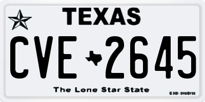 TX license plate CVE2645