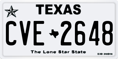 TX license plate CVE2648