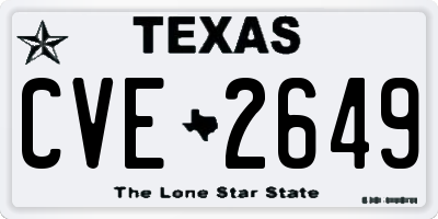 TX license plate CVE2649