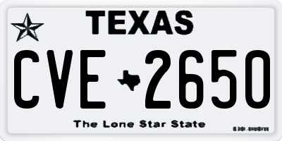 TX license plate CVE2650