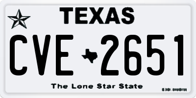 TX license plate CVE2651