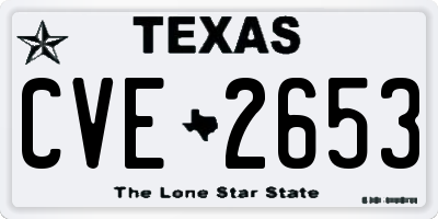 TX license plate CVE2653