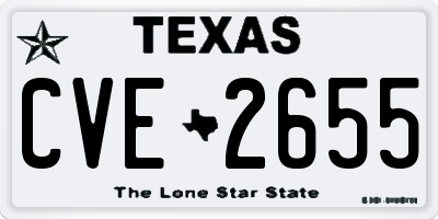 TX license plate CVE2655