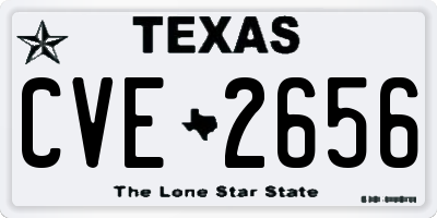 TX license plate CVE2656