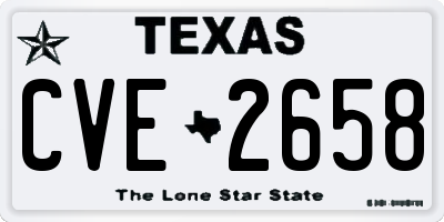 TX license plate CVE2658