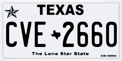 TX license plate CVE2660