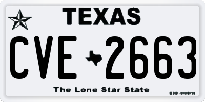 TX license plate CVE2663