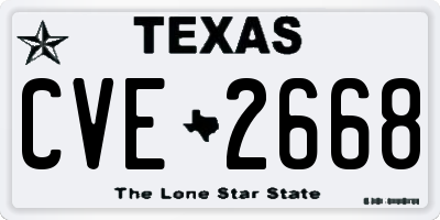 TX license plate CVE2668