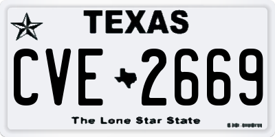 TX license plate CVE2669