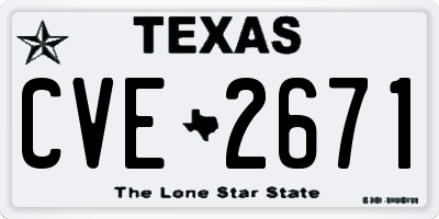 TX license plate CVE2671