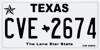TX license plate CVE2674
