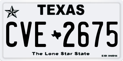 TX license plate CVE2675