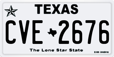 TX license plate CVE2676
