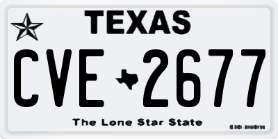 TX license plate CVE2677